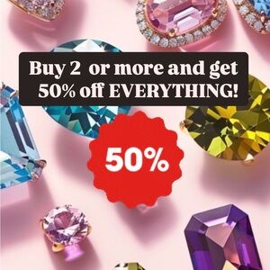 Pink and Blue Gemstone Brooches